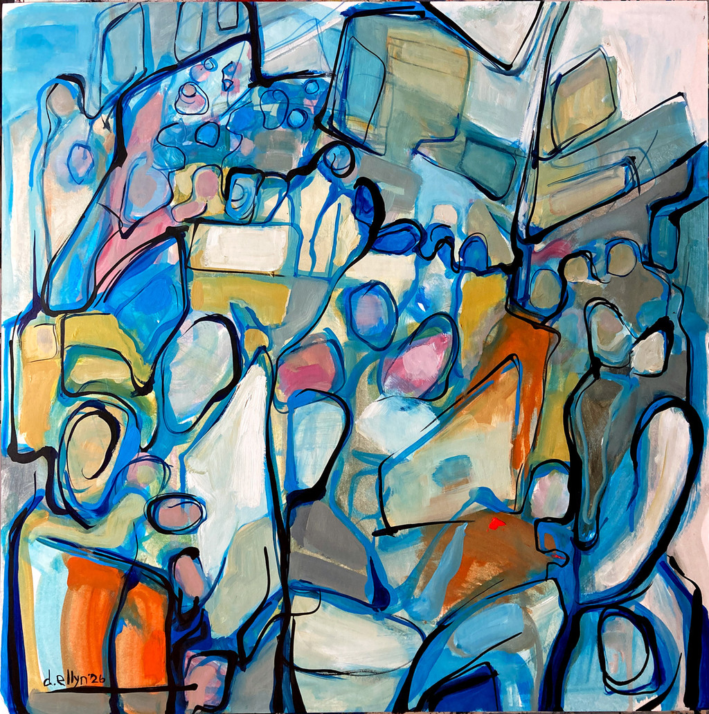 Chinatown by Dana Ellyn, 24×30 oil painting inspired by the colors and shapes of the Friendship Archway in Washington DC’s Chinatown.